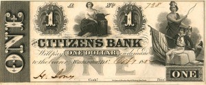 Citizens Bank - Obsolete Banknote - Currency